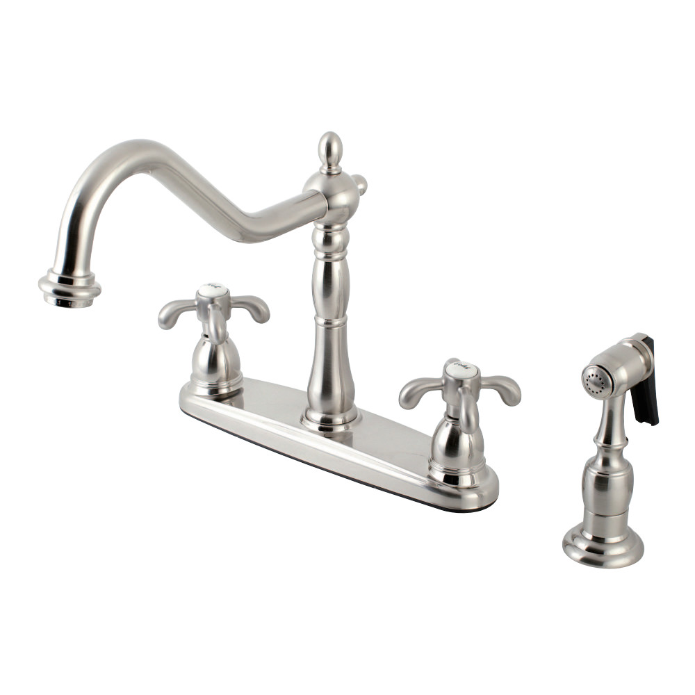 Kingston Brass KB1758TXBS French Country Centerset Kitchen Faucet, Brushed Nickel
