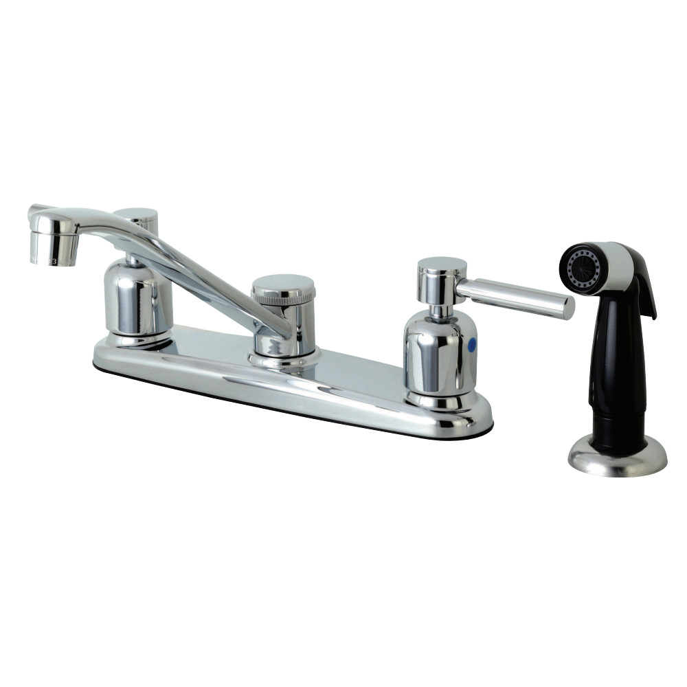 Kingston Brass FB112DL Concord 8-Inch Centerset Kitchen Faucet with Sprayer, Polished Chrome