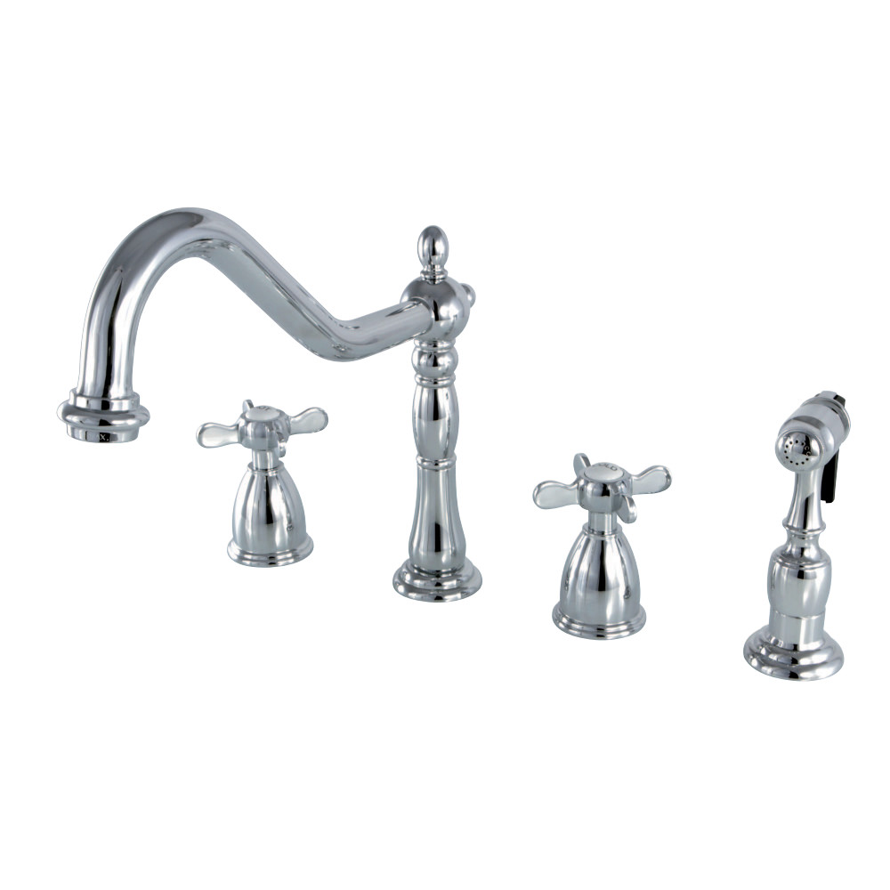 Kingston Brass KB1791BEXBS Widespread Kitchen Faucet, Polished Chrome