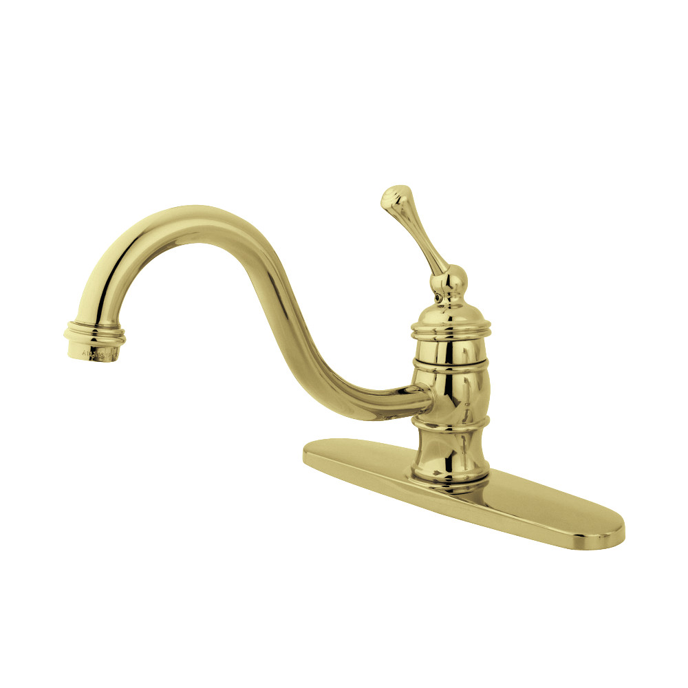 Kingston Brass KB3572BLLS 8-Inch Centerset Kitchen Faucet, Polished Brass