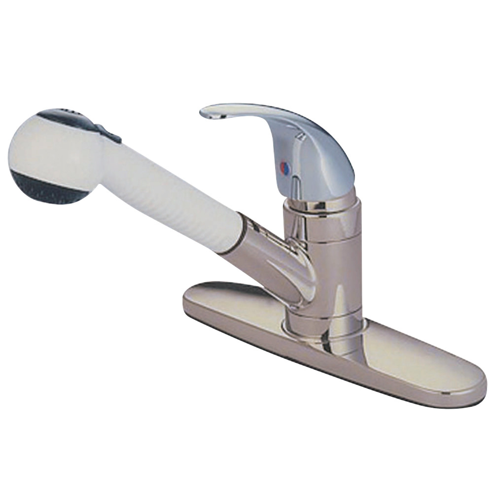 Kingston Brass KB6707LL Legacy Pull-Out Kitchen Faucet, Brushed Nickel/Polished Chrome