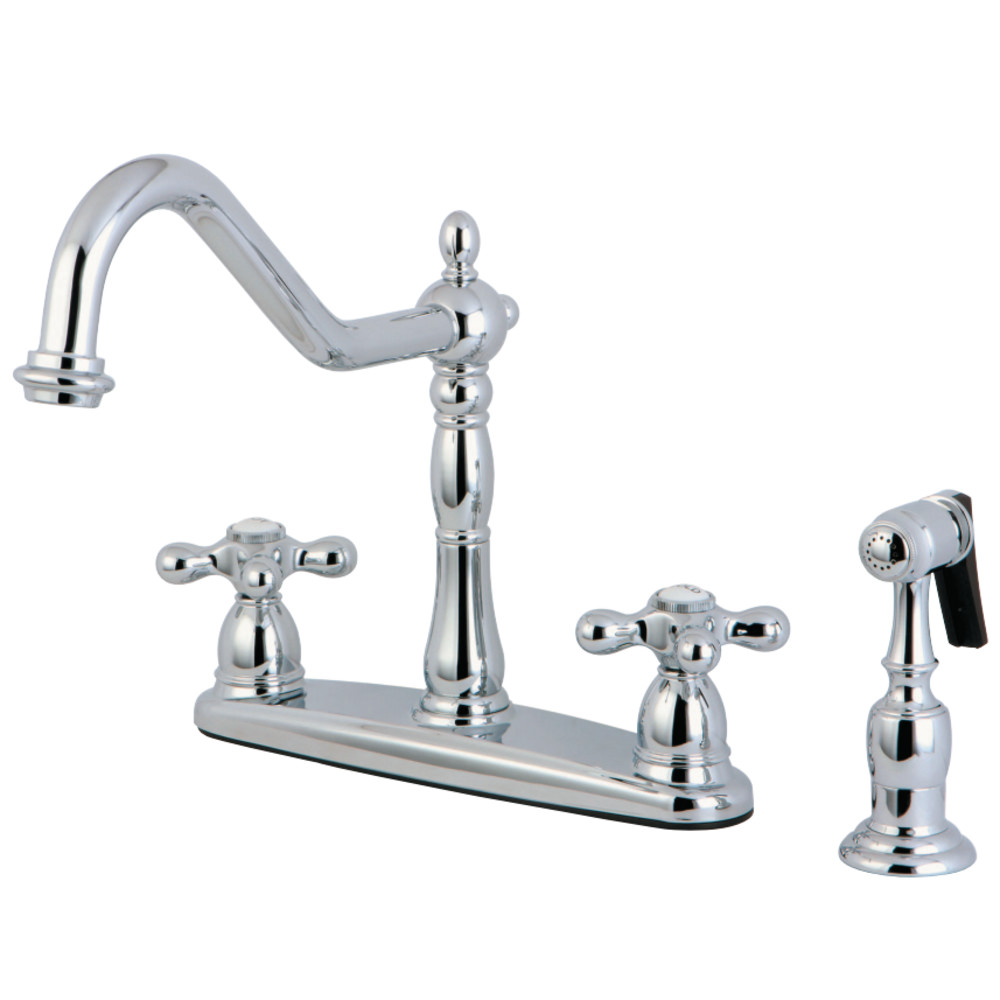 Kingston Brass KB1751AXBS Heritage Centerset Kitchen Faucet, Polished Chrome