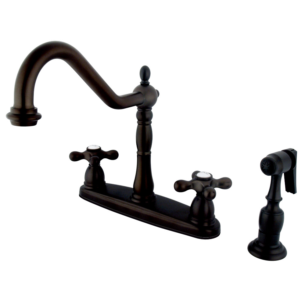 Kingston Brass KB1755AXBS Heritage Centerset Kitchen Faucet, Oil Rubbed Bronze