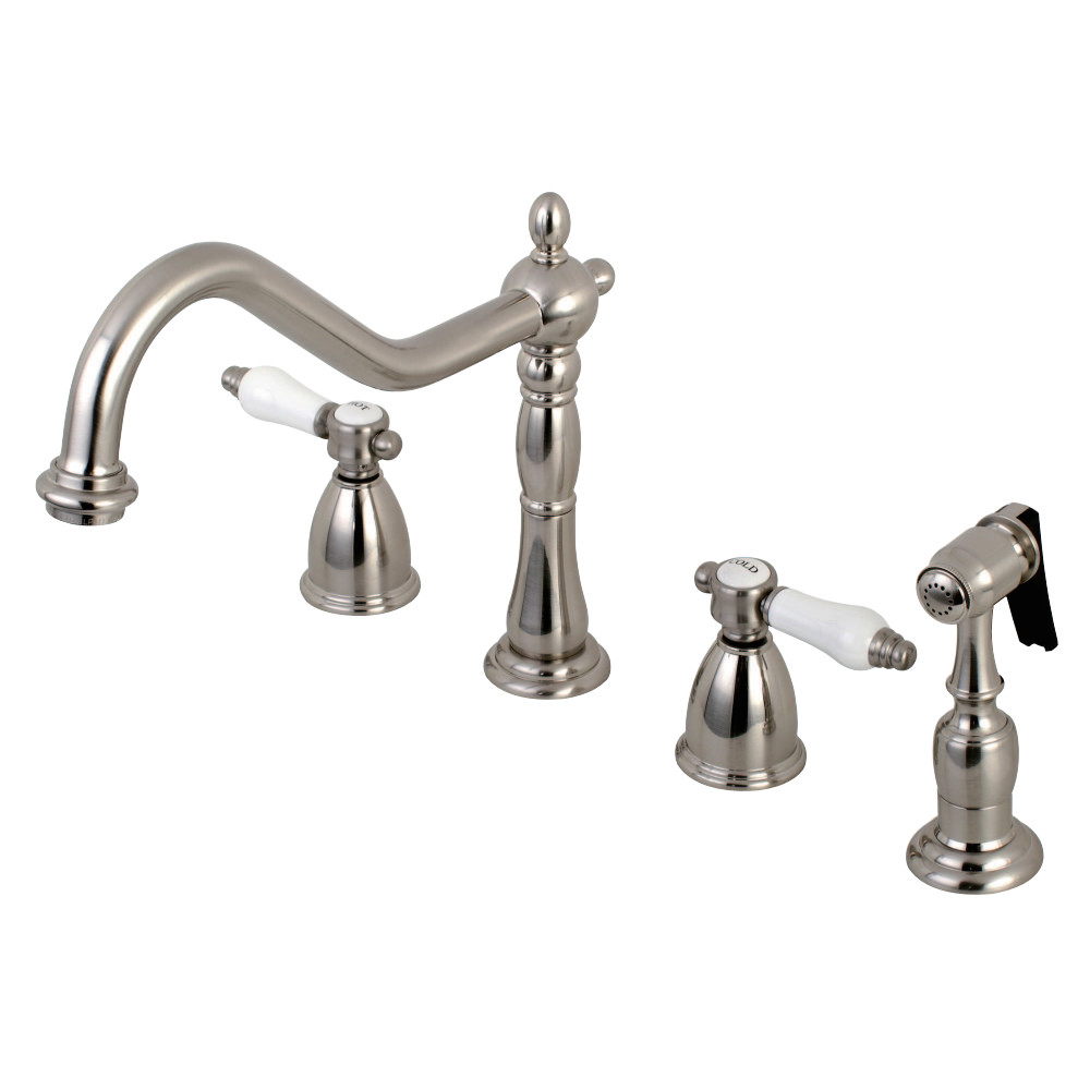 Kingston Brass KB1798BPLBS Widespread Kitchen Faucet, Brushed Nickel