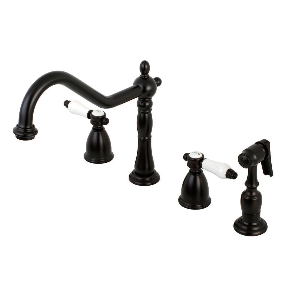 Kingston Brass KB1795BPLBS Widespread Kitchen Faucet, Oil Rubbed Bronze
