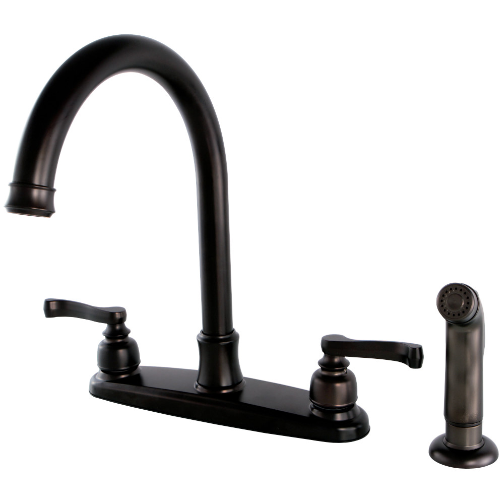 Kingston Brass FB7795FLSP Royale 8-Inch Centerset Kitchen Faucet with Sprayer, Oil Rubbed Bronze