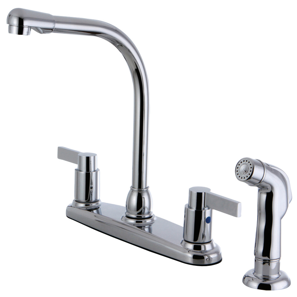Kingston Brass FB2751NDLSP NuvoFusion 8-Inch Centerset Kitchen Faucet with Sprayer, Polished Chrome