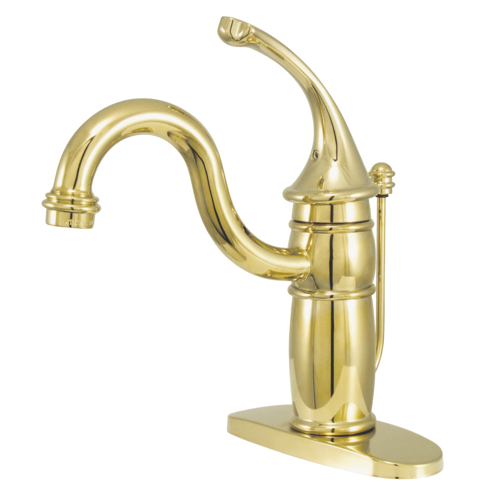 Kingston Brass KB1402GL Georgian Single-Handle Bathroom Faucet with Pop-Up Drain, Polished Brass