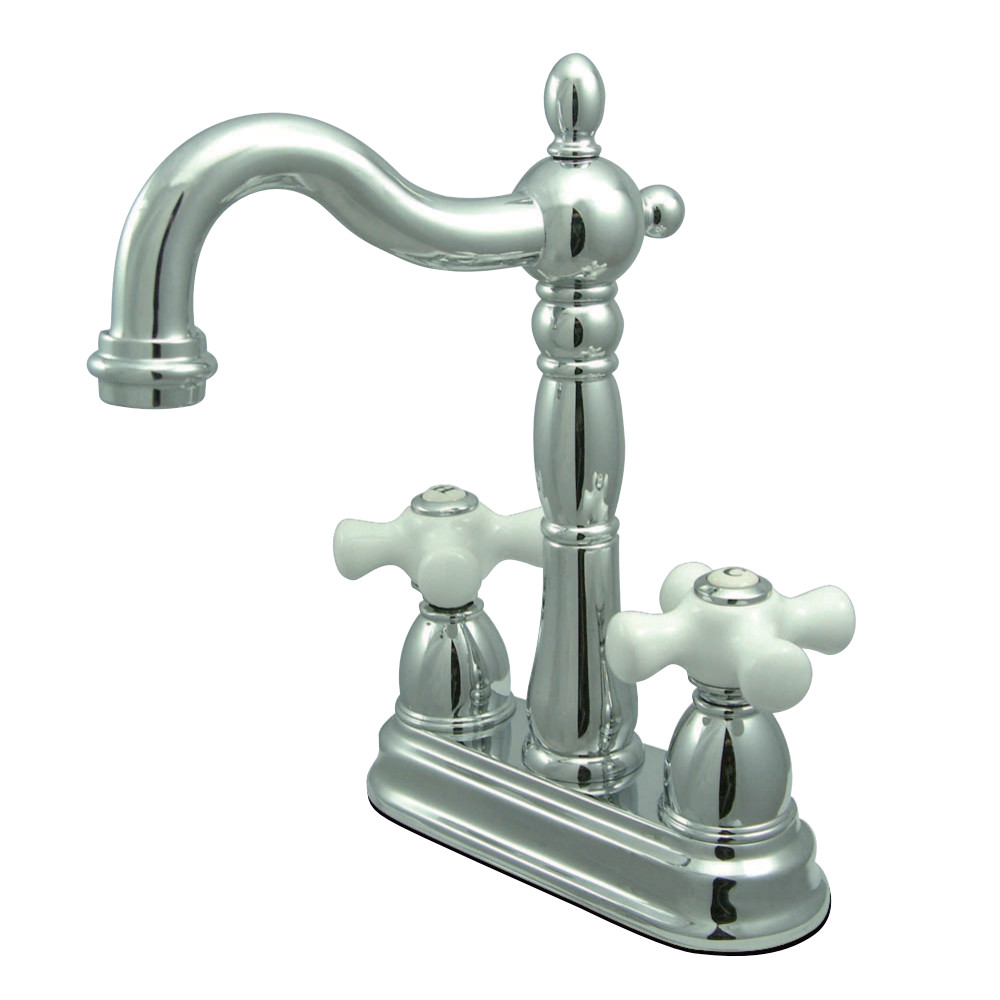 Kingston Brass KB1491PX Heritage Two-Handle Bar Faucet, Polished Chrome