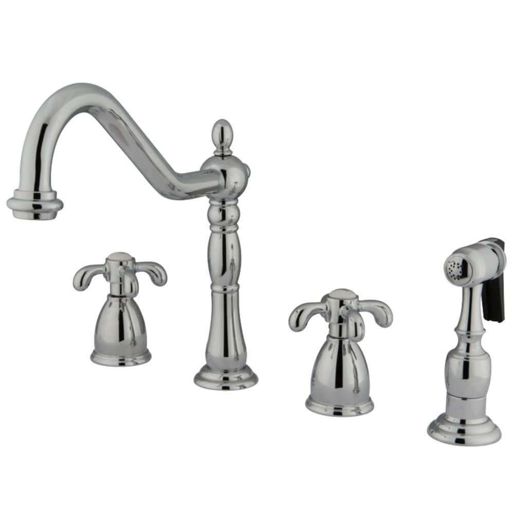 Kingston Brass KB1791TXBS Widespread Kitchen Faucet, Polished Chrome