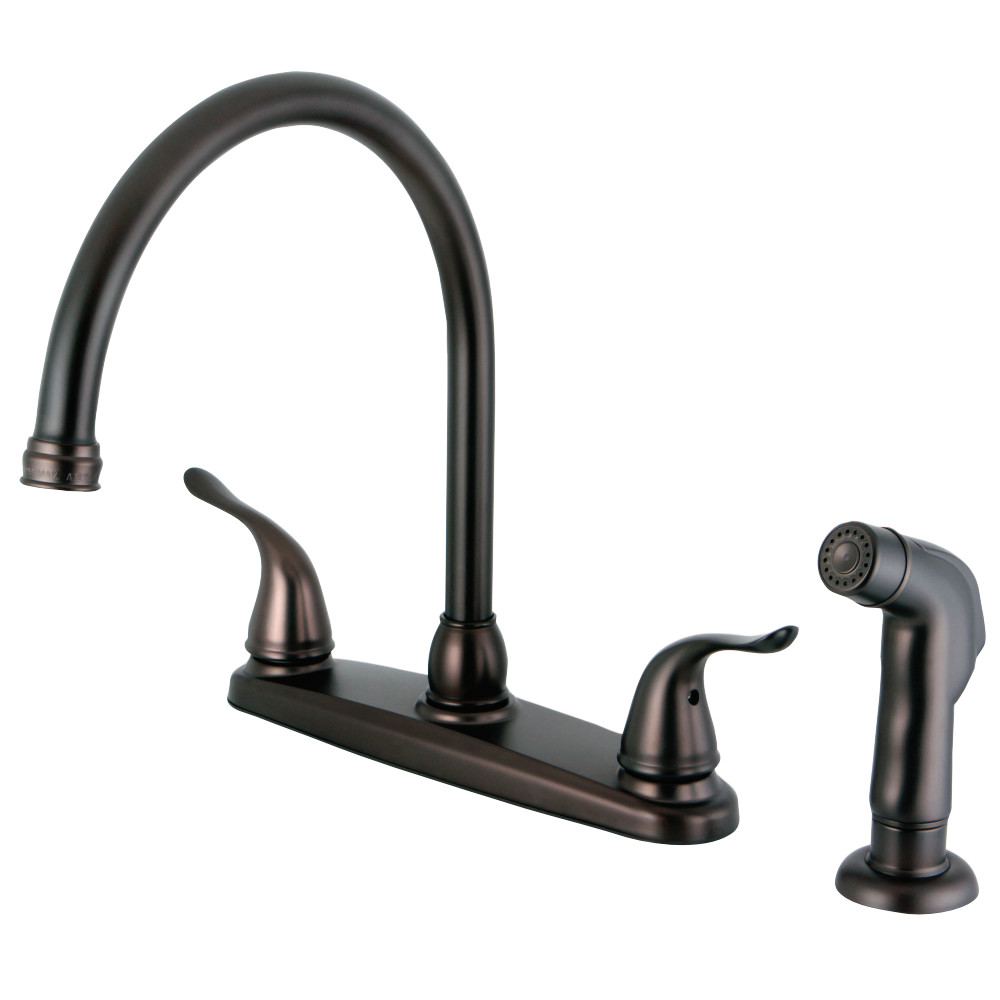 Kingston Brass FB2795YLSP Yosemite 8-Inch Centerset Kitchen Faucet with Sprayer, Oil Rubbed Bronze