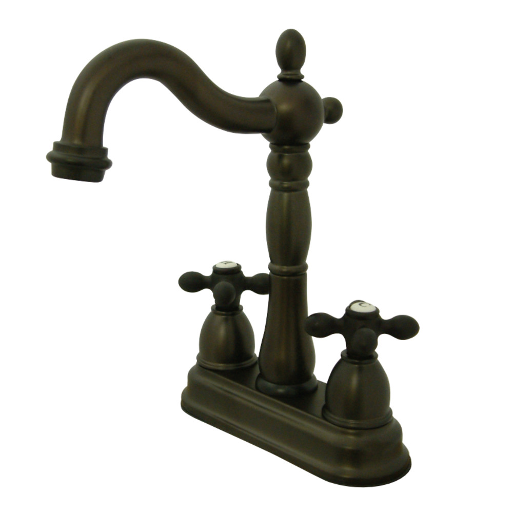 Kingston Brass KB1495AX Heritage Two-Handle Bar Faucet, Oil Rubbed Bronze