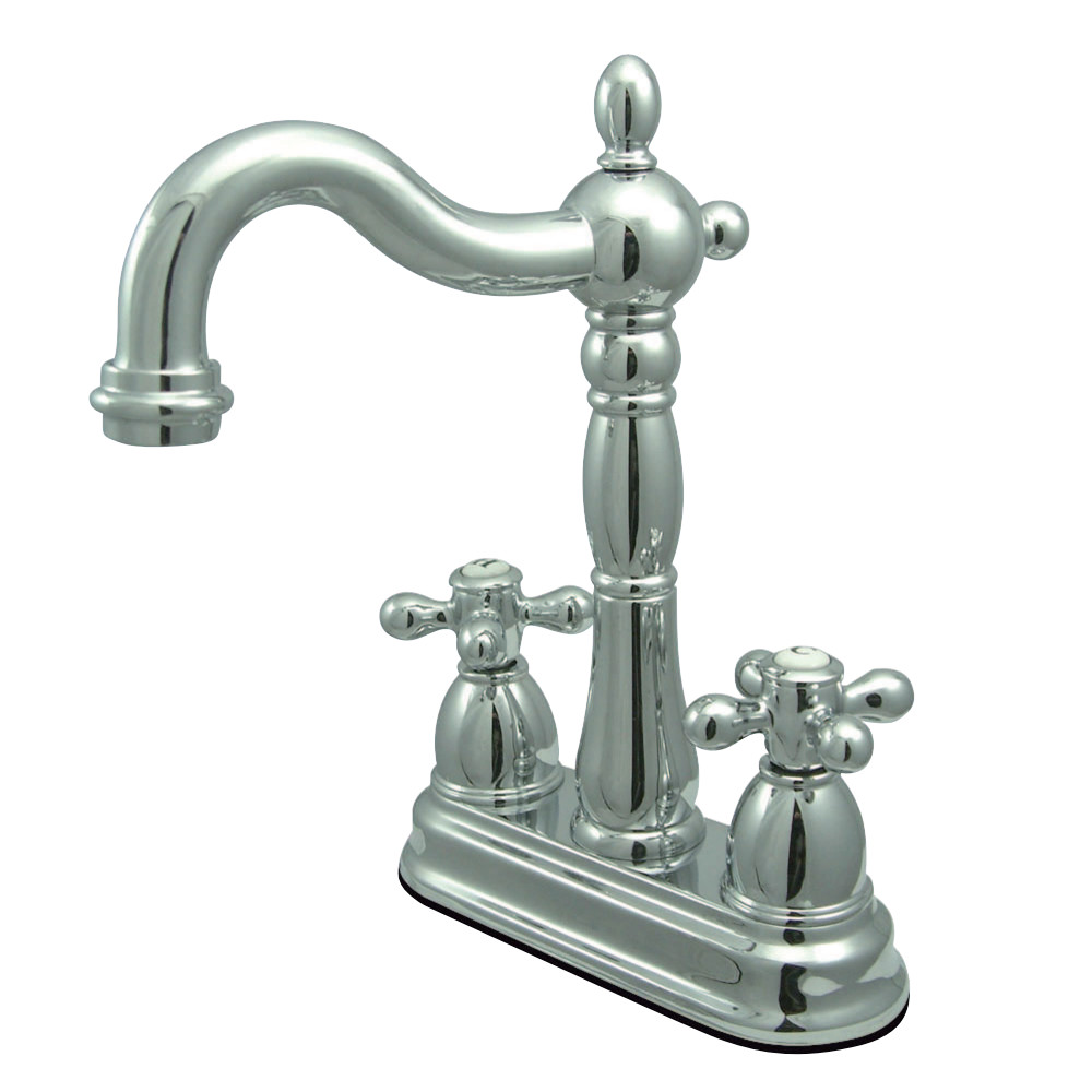 Kingston Brass KB1491AX Heritage Two-Handle Bar Faucet, Polished Chrome