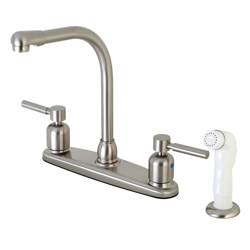 Kingston Brass FB718DL Concord 8-Inch Centerset Kitchen Faucet with Sprayer, Brushed Nickel