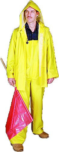 .35mm PVC/Polyester 3-Piece Yellow Rainsuit, Size XL