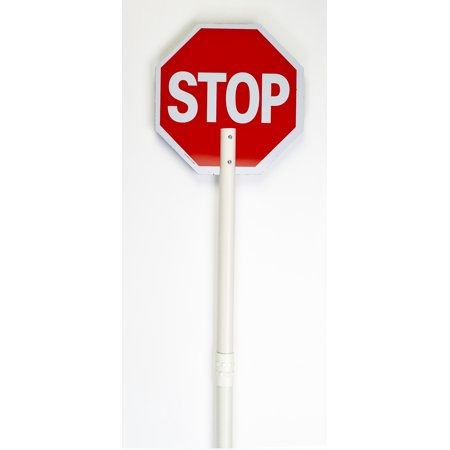 ABS Engineer Grade Reflect Stop/Slow Paddle with 81 in. High Staff, 18 in. Length x 18 in. Width