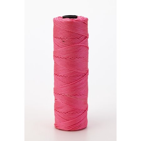 Nylon Mason Twine, 1/4 lb. Braided, 18 x 250 ft., Glo Pink 