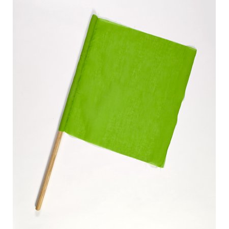 Cloth Signal Traffic Warning Flag, Green, 18 in. x 18 in. x 27 in. 