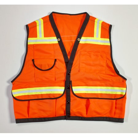 ANSI Class 2 Non Durable Flame Retardant Vest, Mesh, Orange -Large