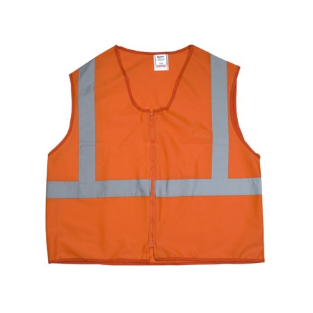 ANSI Class 2 Non Durable Flame Retardant Vest, Solid, Orange, Large