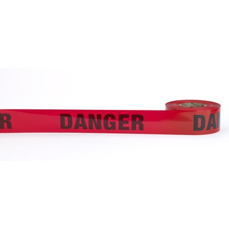 3Mil Barricade Tape, "Danger", 3" x 1000', Red 