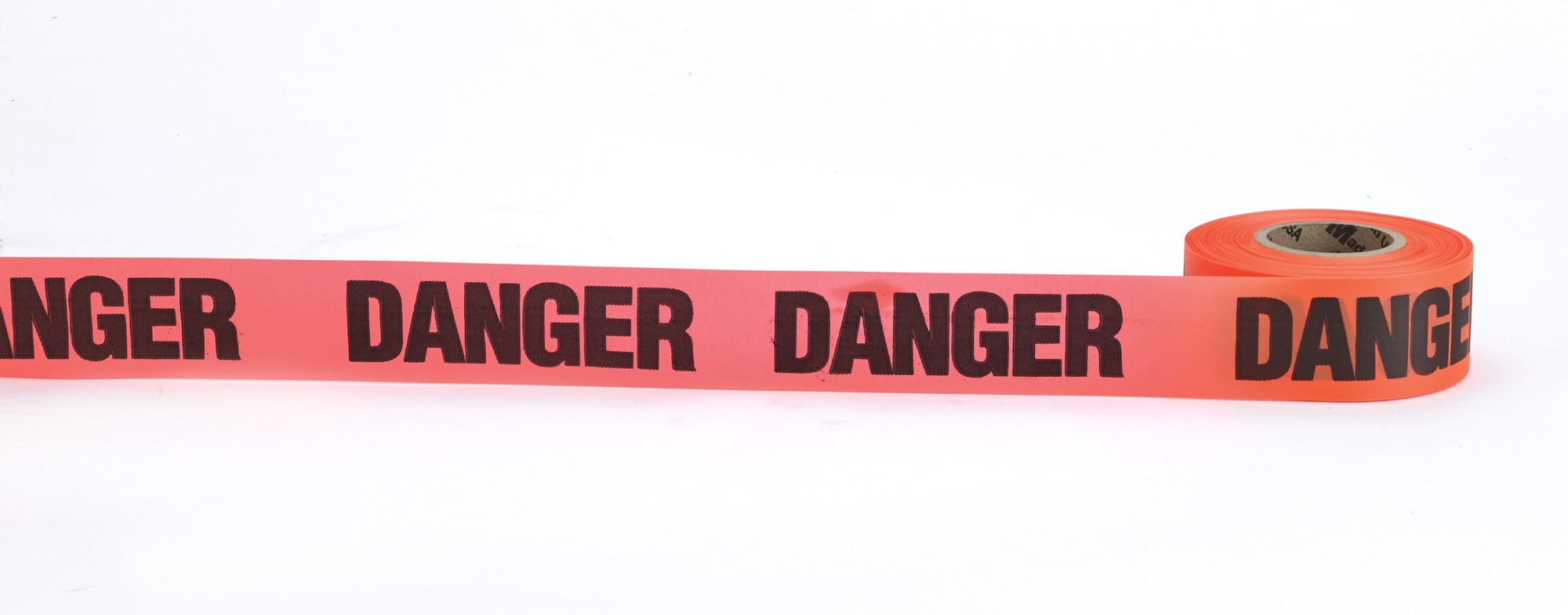Flagging Tape Printed "Danger", 1-1/2" x 50 YDS, Glow Orange 