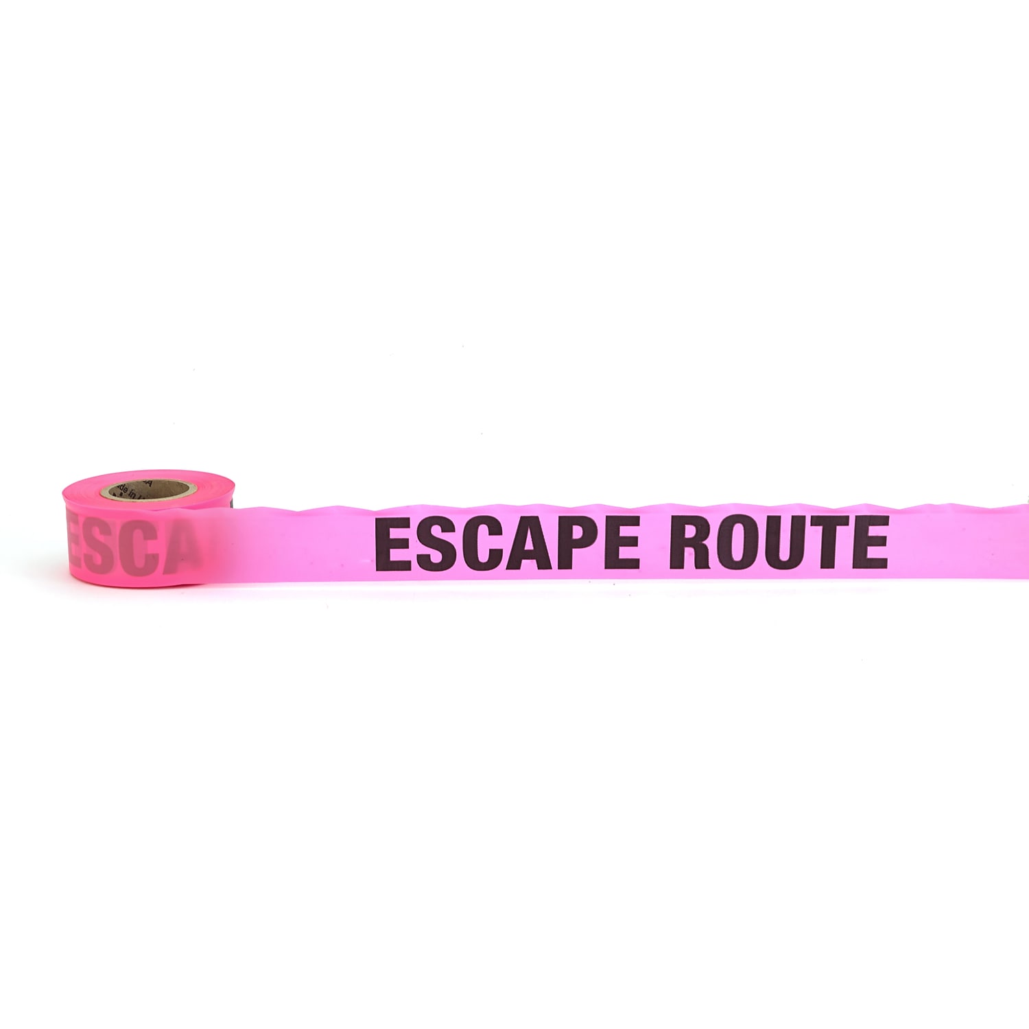 Flagging Tape Printed "Escape Route", 1-1/2" x 50 YDS, Glow Pink 