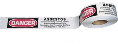 Barricade Tape, Asbestos Hazard, 3 Color, 3" x 1000', 