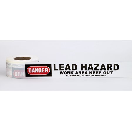 Barricade Tape, Lead Hazard, 3 Color, 3" x 1000', 