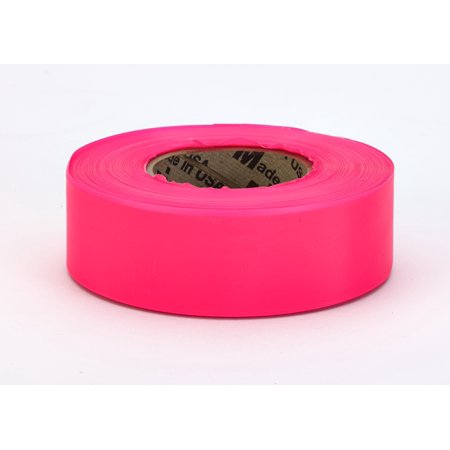 PVC TUNDRA Flagging Tape, 5 mil, 1-3/16" x 50 yd., Glo Pink 