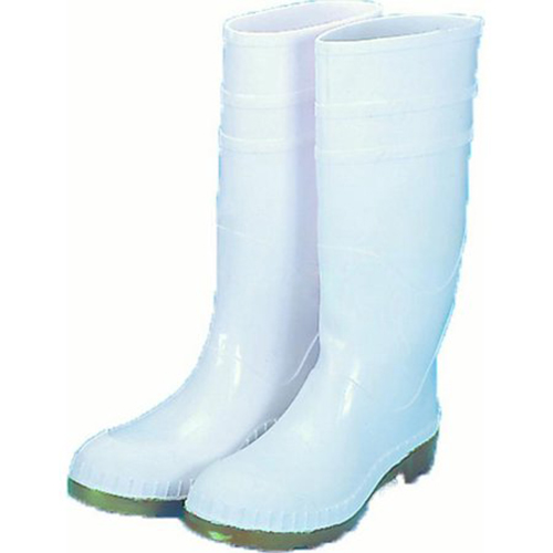 16 in. PVC Work Boot Over The Sock, White Plain Toe, Size 11