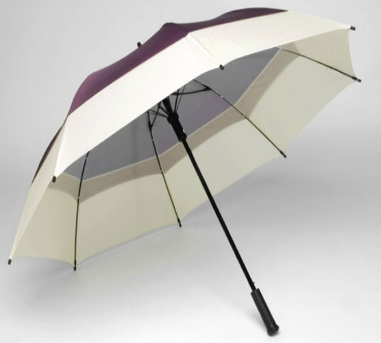 WINDBRELLA 62" Golf Umbrella-Burgundy and Cream