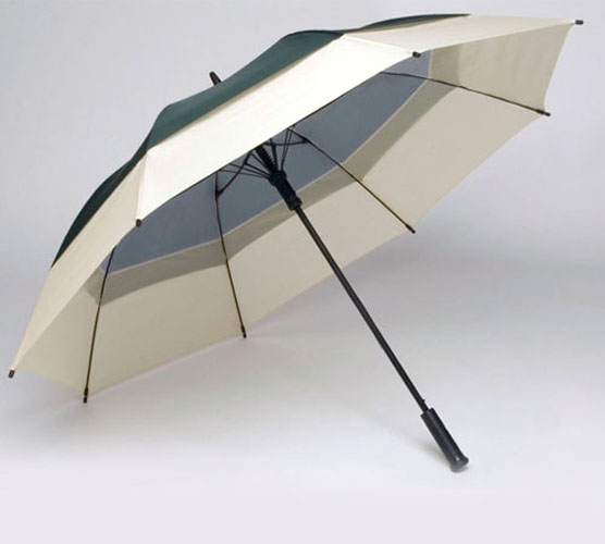 WINDBRELLA 62" Golf Umbrella-Hunter Green and Cream
