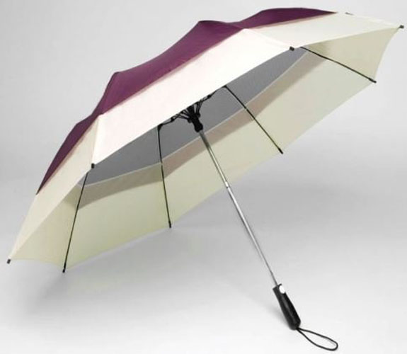 58-inch Georgetown Folder Plus Umbrella - Burgundy & Cream