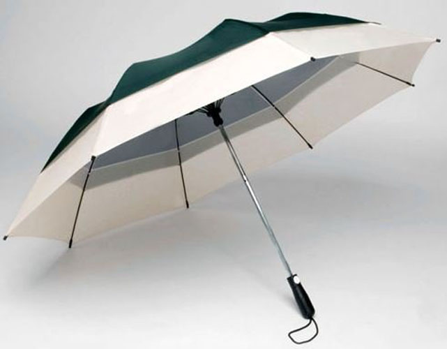58-inch Georgetown Folder Plus Umbrella - Hunter Green & Cream