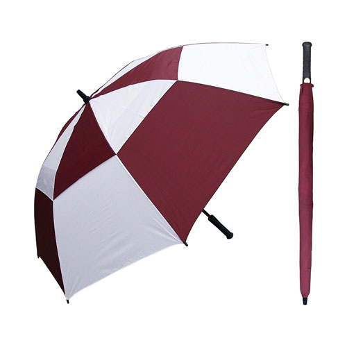 62-inch Golf Umbrella - Burgundy & Cream