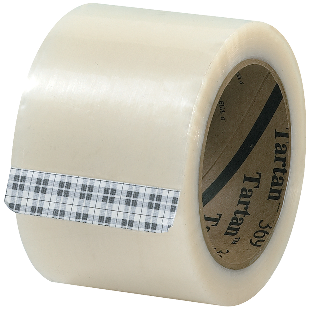 369 Packaging Tape, 72 mm x 100 m, 3" Core, Clear, 24/Carton