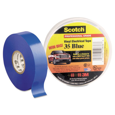 Scotch 35 Vinyl Electrical Color Coding Tape, 3/4" x 66ft, Blue