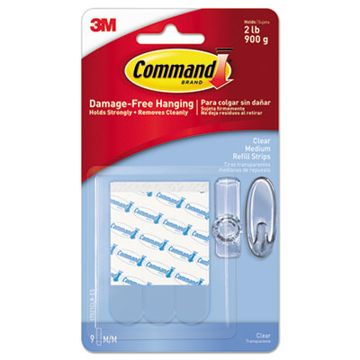 Clear Refill Strips, 5/8 x 1 3/4, 9/Pack