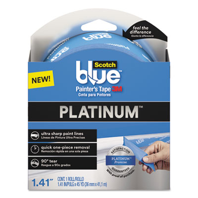 ScotchBlue Platinum Painter's Tape, 1.41" x 45 yd, 3" Core, Blue