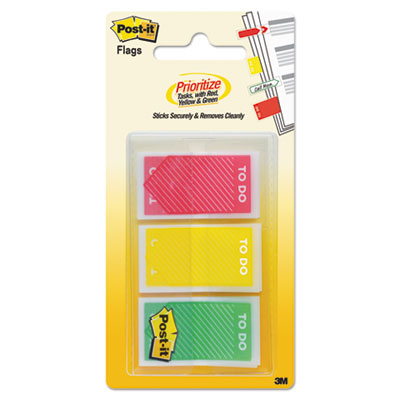 Arrow Message 1" Prioritization Page Flags, "TO DO", Red/Yellow/Green, 60/Pack