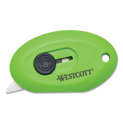 Compact Safety Ceramic Blade Box Cutter, 2.5", Retractable Blade, Green