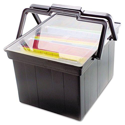 Companion Portable File Storage Box, Legal/Letter, Plastic, Black