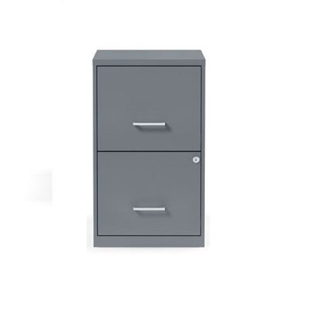 Soho Vertical File Cabinet, 2 Drawers: File/File, Letter, Charcoal, 14" x 18" x 24.1"