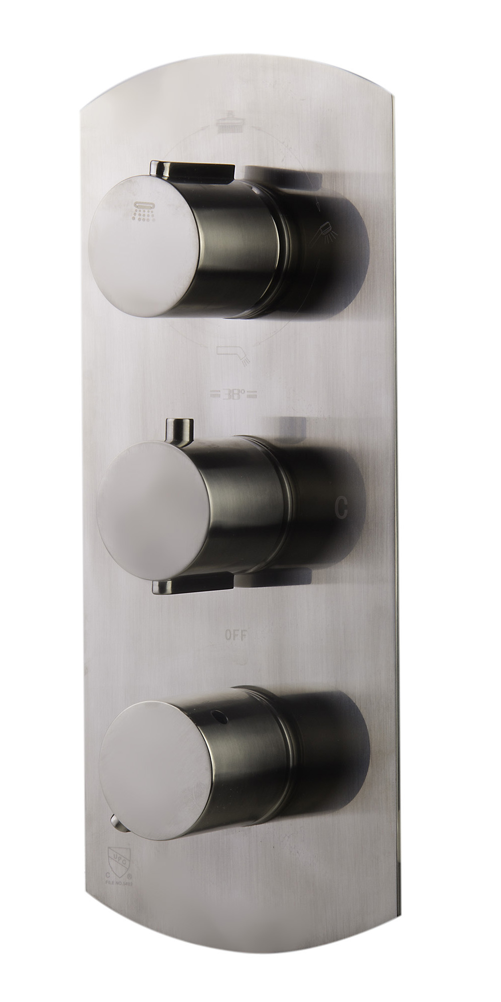 ALFI brand AB4101-BN Brushed Nickel Concealed 4-Way Thermostatic Valve Shower Mixer /w Round Knobs