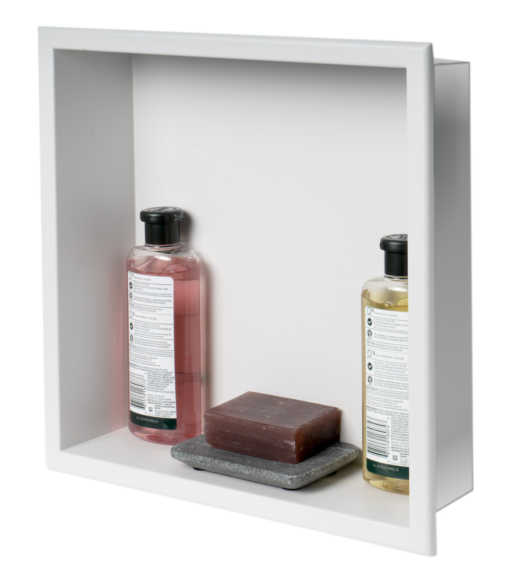ALFI brand ABNC1616-W 16" x 16" White Matte Stainless Steel Square Single Shelf Bath Shower Niche