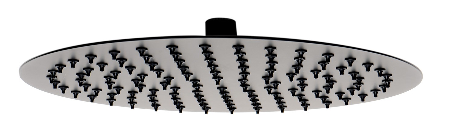 ALFI brand RAIN12R-BM Matte Black Stainless Steel 12" Round Ultra-Thin Rain Shower Head