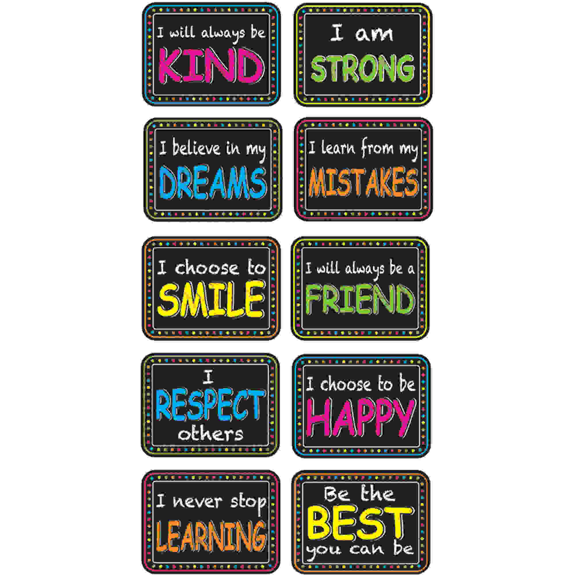 Non-Magnetic Mini Whiteboard Erasers, Character Building, Pack of 10