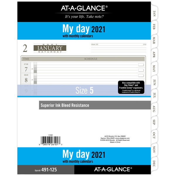 1-Page-Per-Day Planner Refills, 11 x 8.5, White, 2022