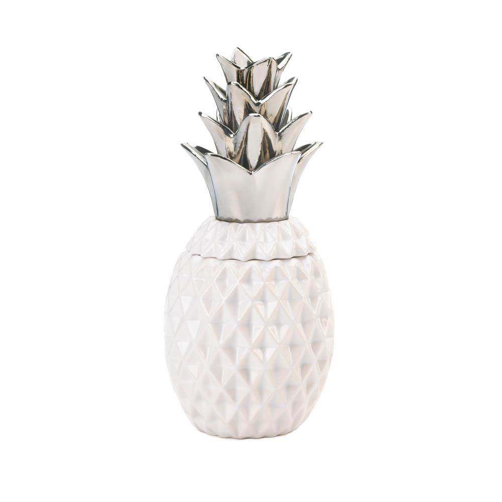 12" Silver Topped Pineapple Jar